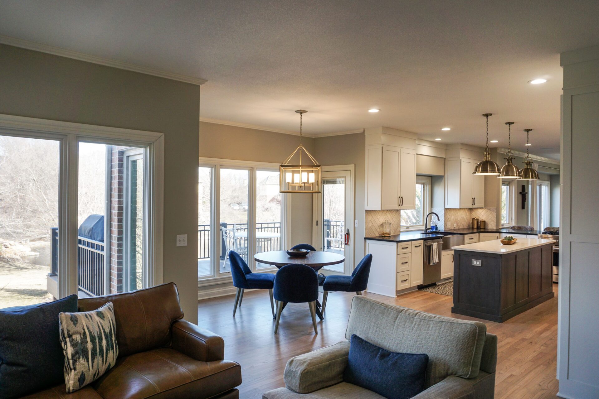 connected dining room and kitchen
